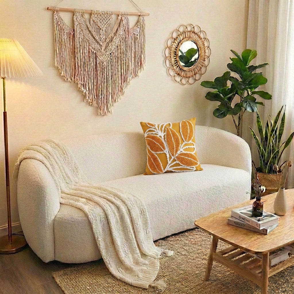 Bohemian Chic Tufted Pillow: Minimalist Textured Home Accent