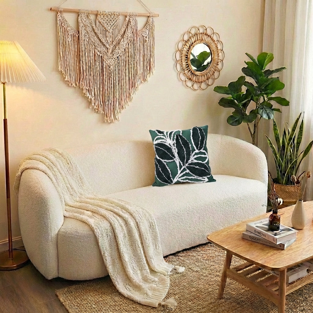 Bohemian Chic Tufted Pillow: Minimalist Textured Home Accent