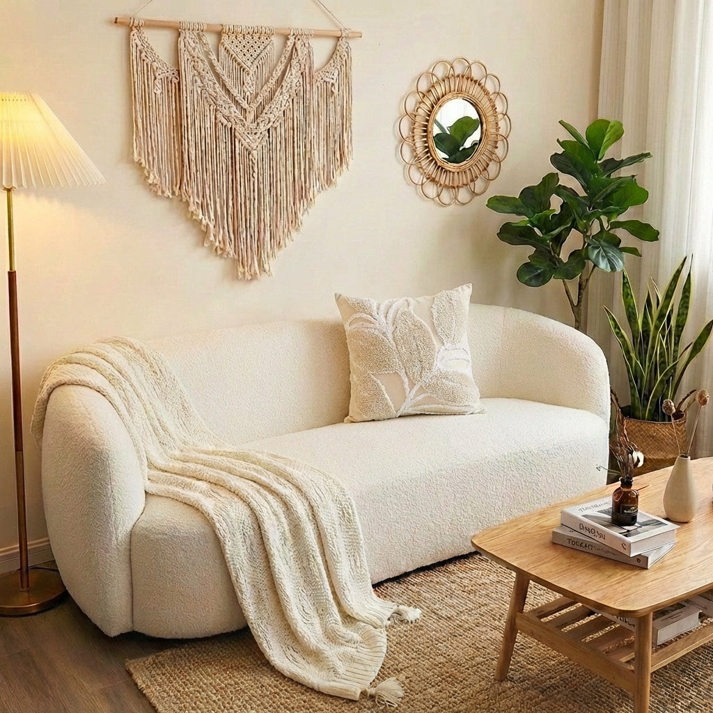 Bohemian Chic Tufted Pillow: Minimalist Textured Home Accent