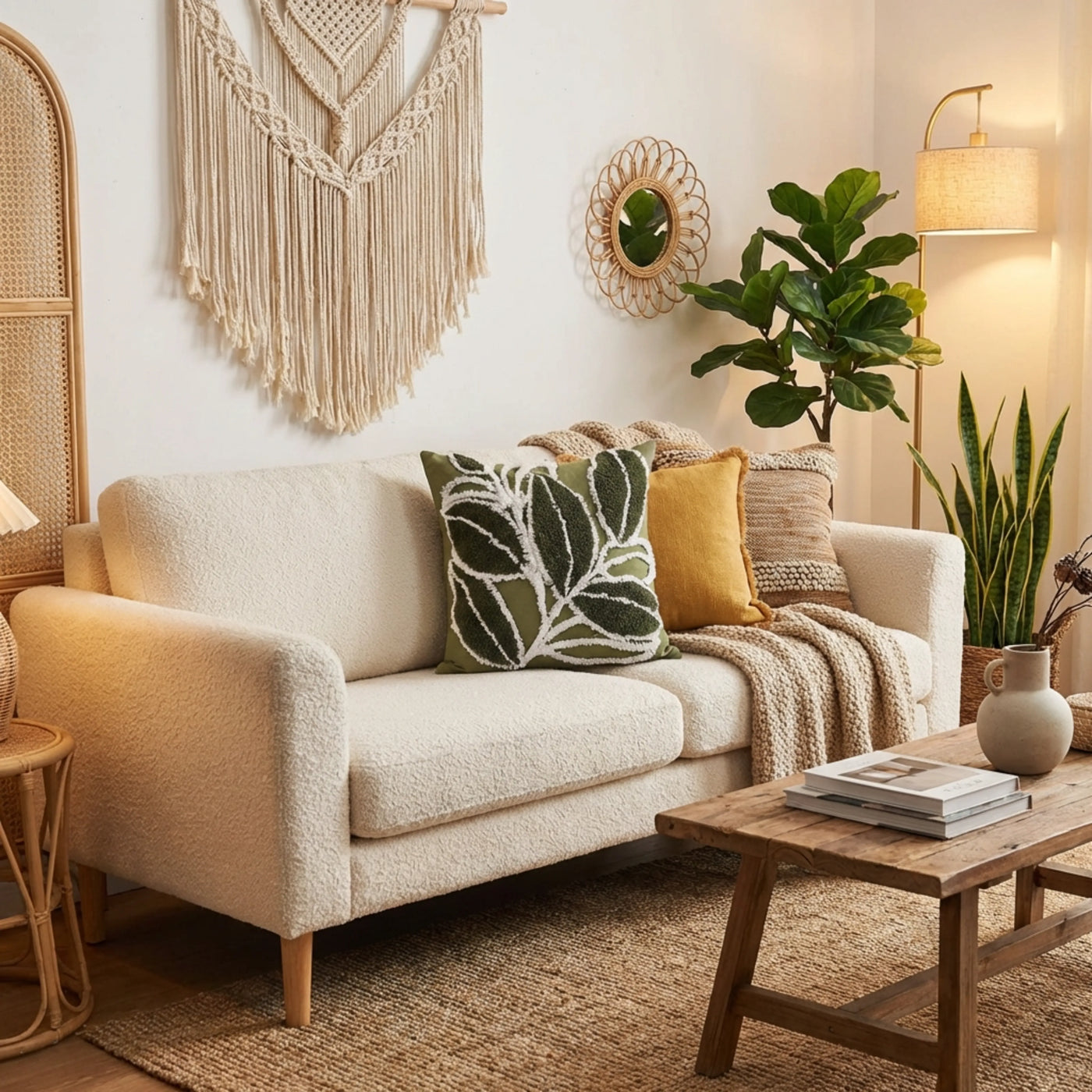Bohemian Chic Tufted Pillow: Minimalist Textured Home Accent