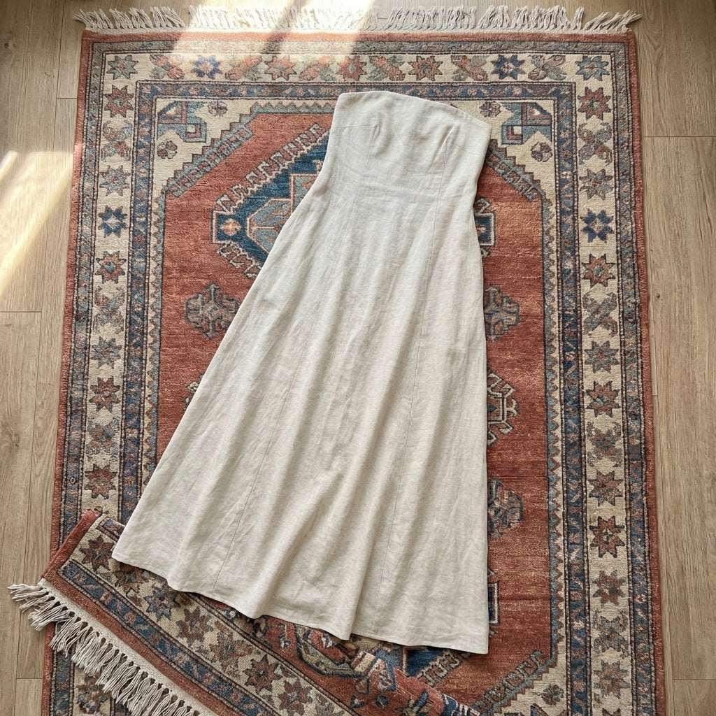 Smocked Back Hemp & Cotton Tube Dress