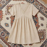 PureOnSkin Breathable Women’s V-Neck 100% Cotton Shift Dress for Neurodermatitis & Itch Relief