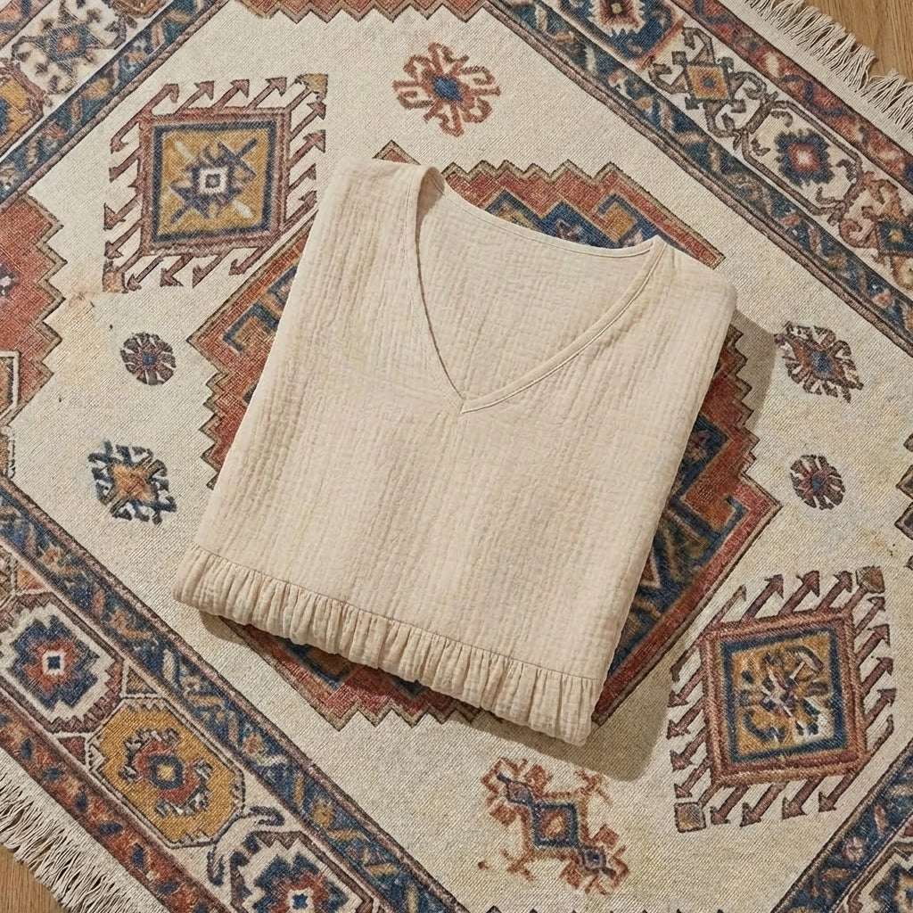 Women’s V-Neck 100% Cotton Shift Dress