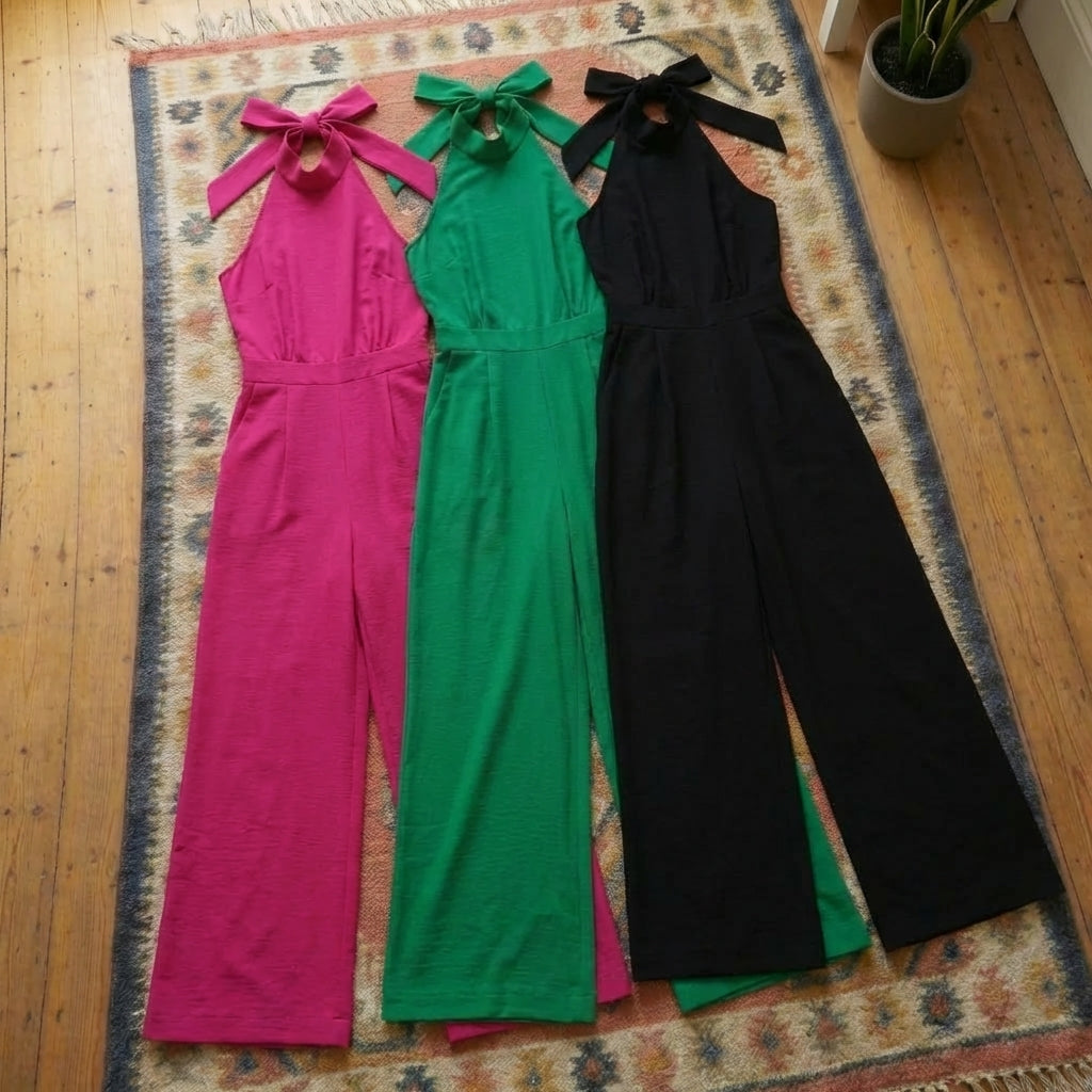 PureOnSkin Friction-Free Cutout Sleeveless Wide Leg Jumpsuit for Sensitive Skin & Eczema Comfort