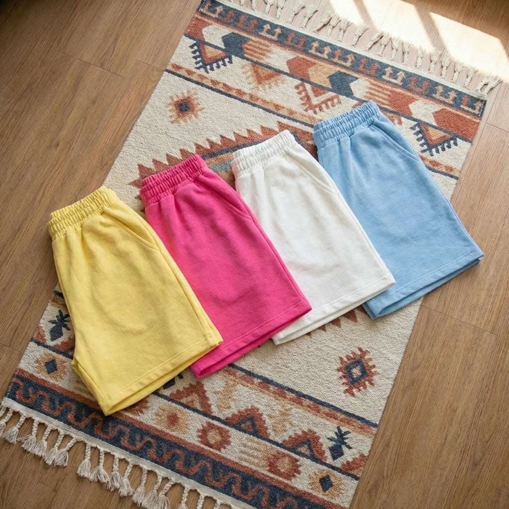 100% Cotton Woman Round Neck Top & Shorts Set