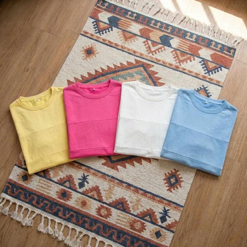 100% Cotton Woman Round Neck Top & Shorts Set