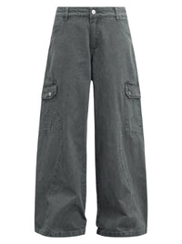 PureOnSkin Men's Wide Leg Pocketed Washed Cotton Cargo Pants