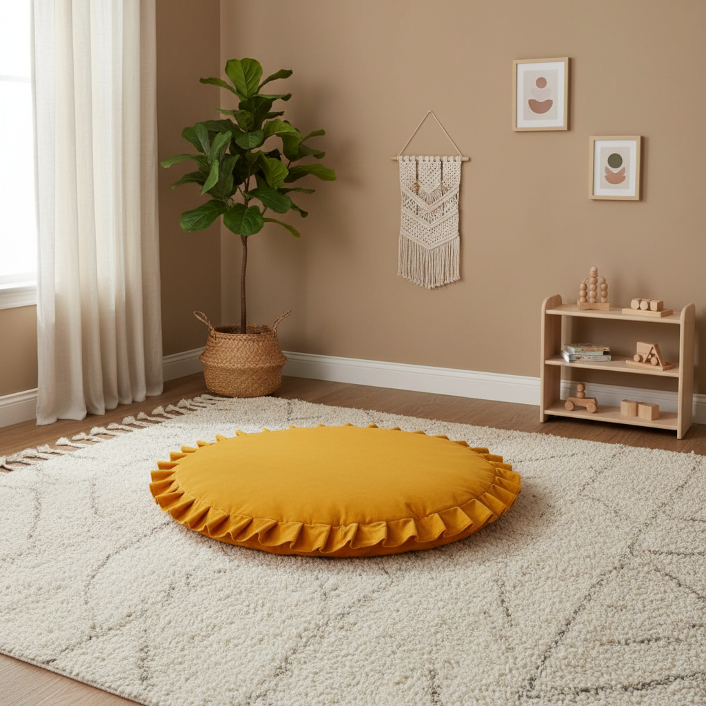 All Cotton Soft Padded Round Crawling Baby Play Mat
