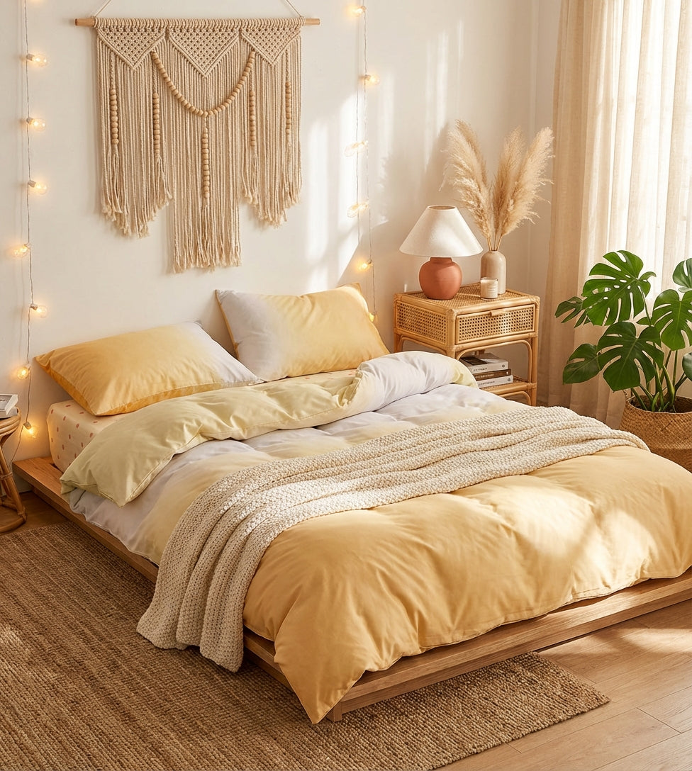 PureOnSkin Gradient 4-Piece Cotton Bedding Set - Soft & Breathable