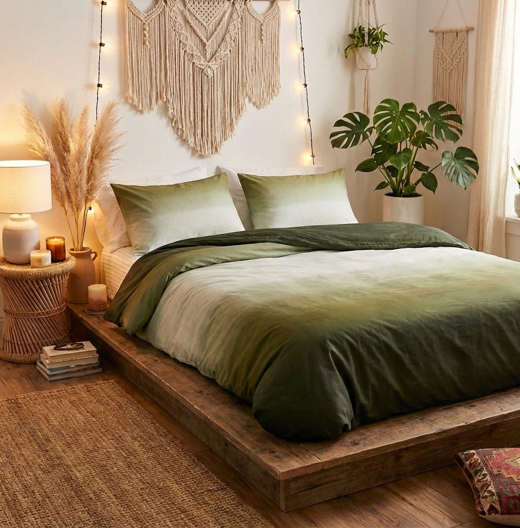 PureOnSkin Gradient 4-Piece Cotton Bedding Set - Soft & Breathable