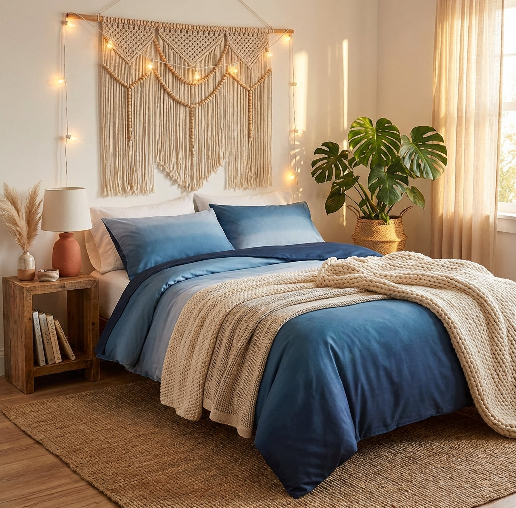 PureOnSkin Gradient 4-Piece Cotton Bedding Set - Soft & Breathable