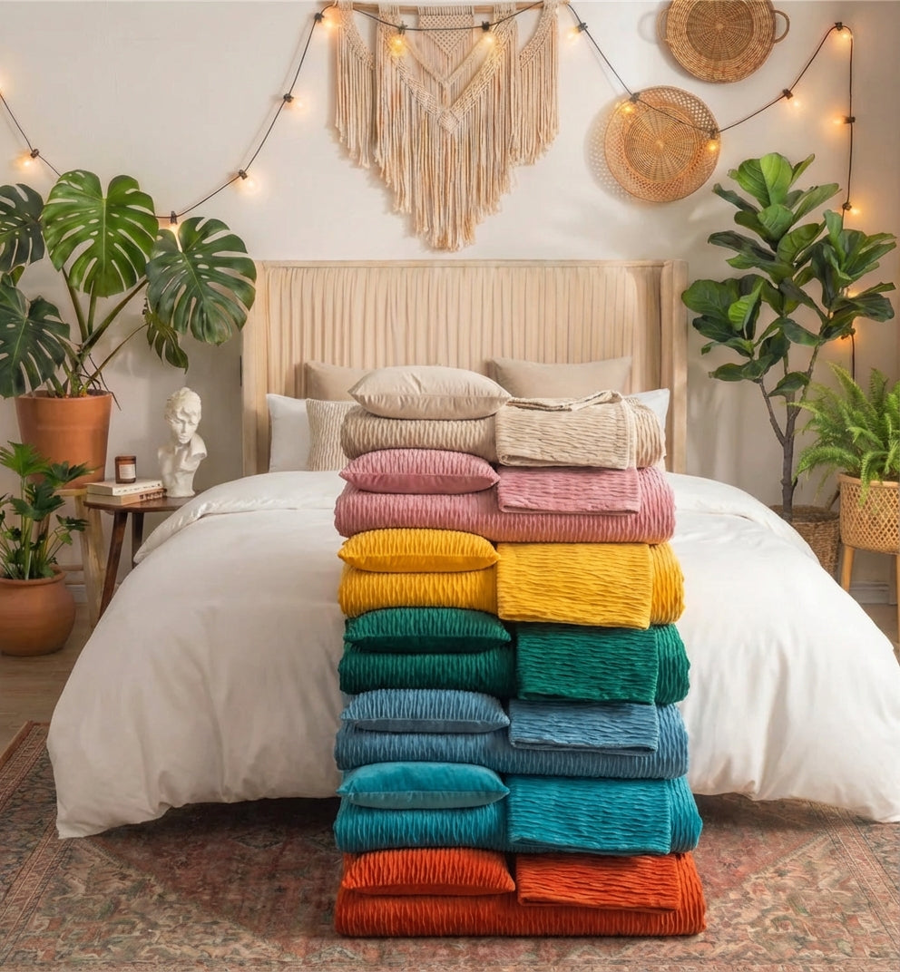 Cotton and Linen Bed Runner | Minimalist & Skin-Safe