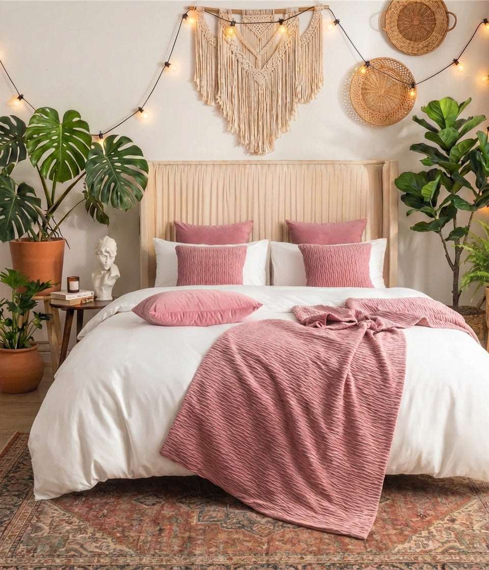Cotton and Linen Bed Runner | Minimalist & Skin-Safe