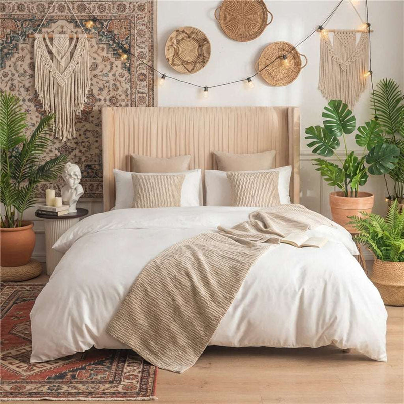 Cotton and Linen Bed Runner – Beige