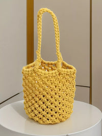 PureOnSkin Women's Handmade Crochet Handbag 100% Cotton Thread Hypoallergenic Mini Tote