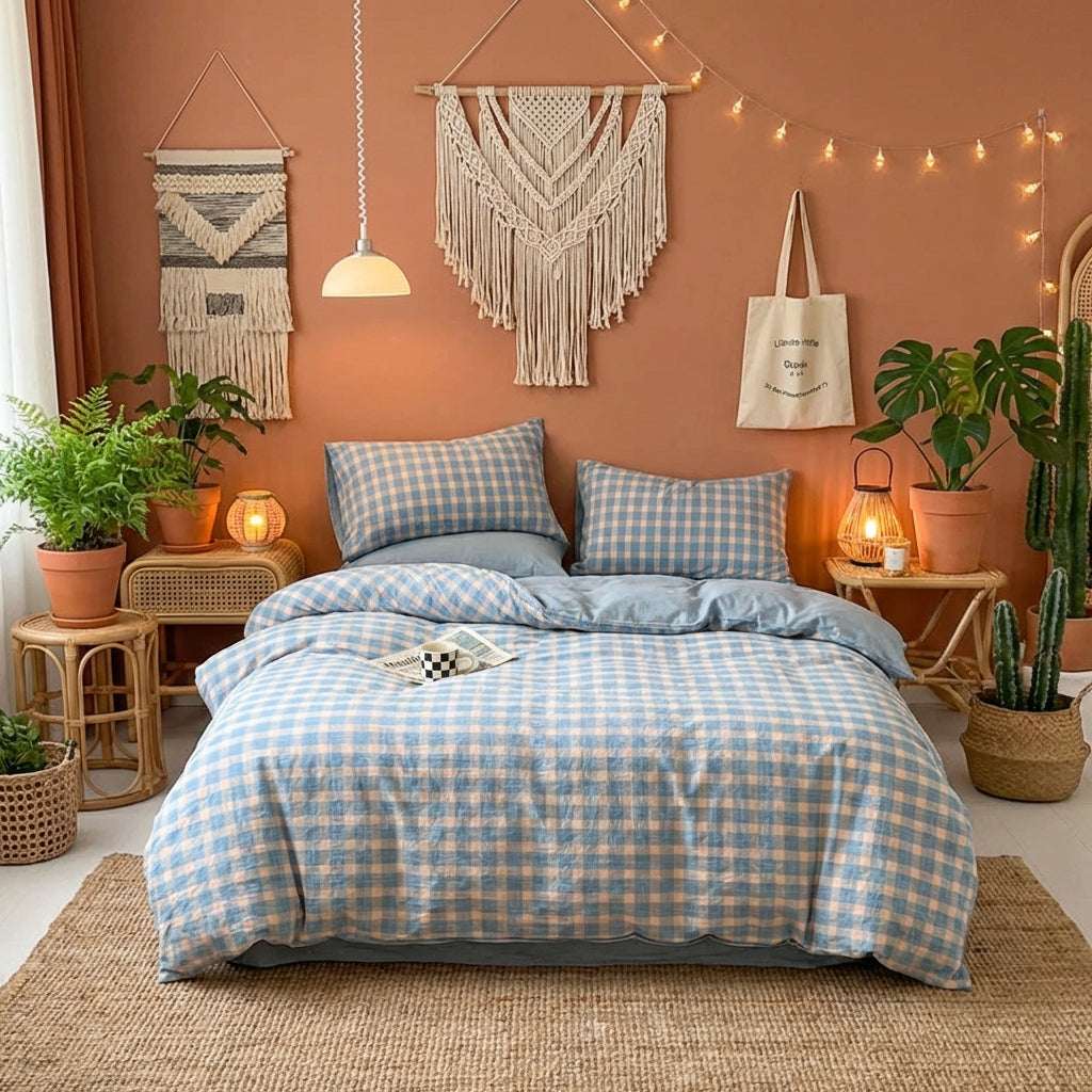PureOnSkin 100 Washed Cotton Bed Sheet | Breathable Soft