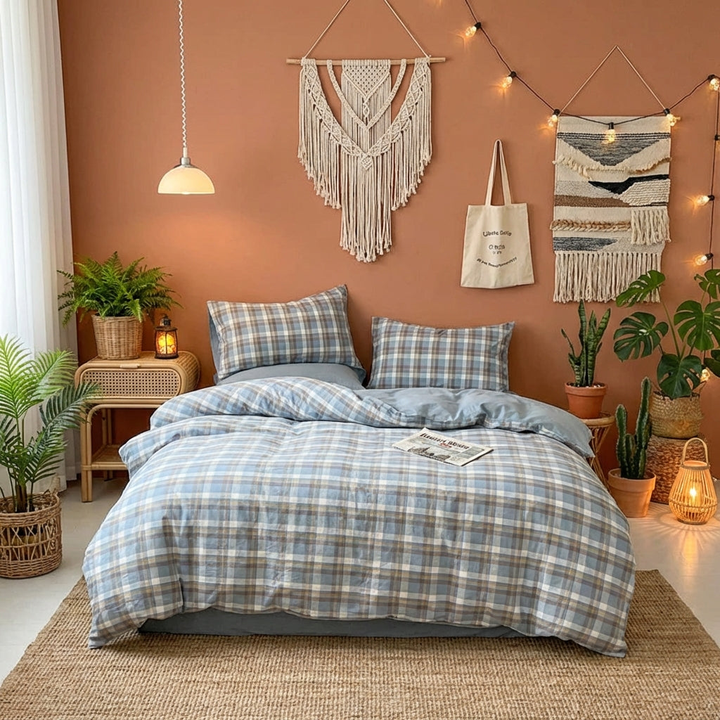 PureOnSkin 100 Washed Cotton Bed Sheet | Breathable Soft