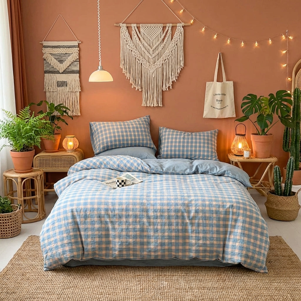 PureOnSkin 100 Washed Cotton Bed Sheet | Breathable Soft