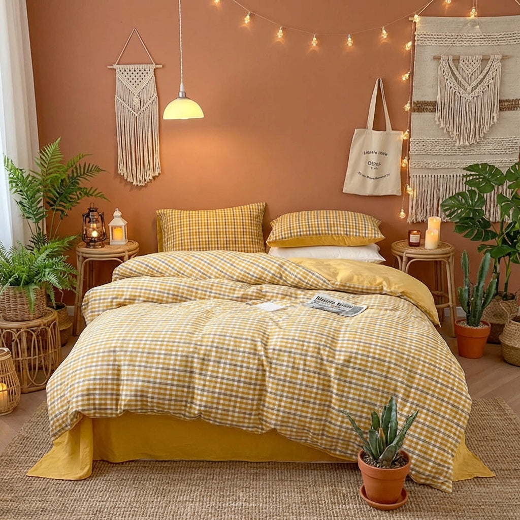 PureOnSkin 100 Washed Cotton Bed Sheet | Breathable Soft