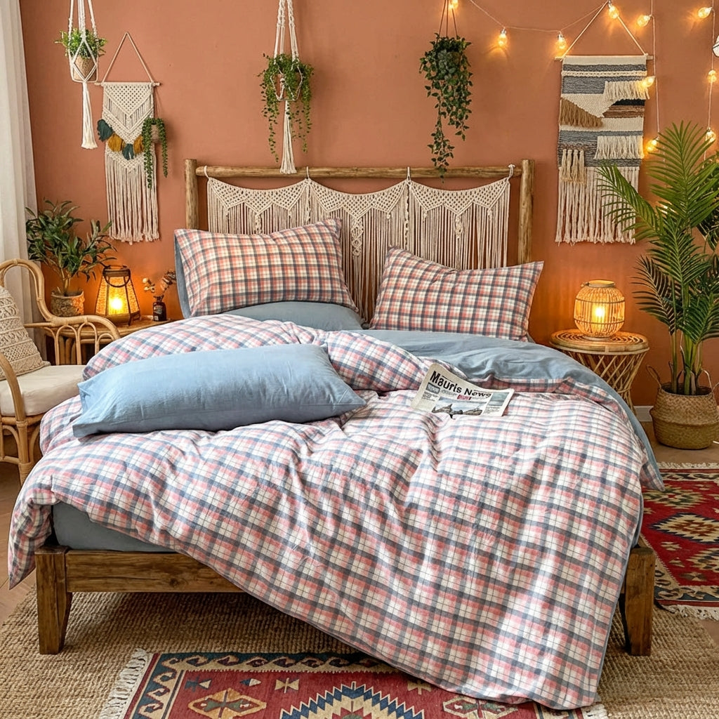 PureOnSkin 100 Washed Cotton Bed Sheet | Breathable Soft