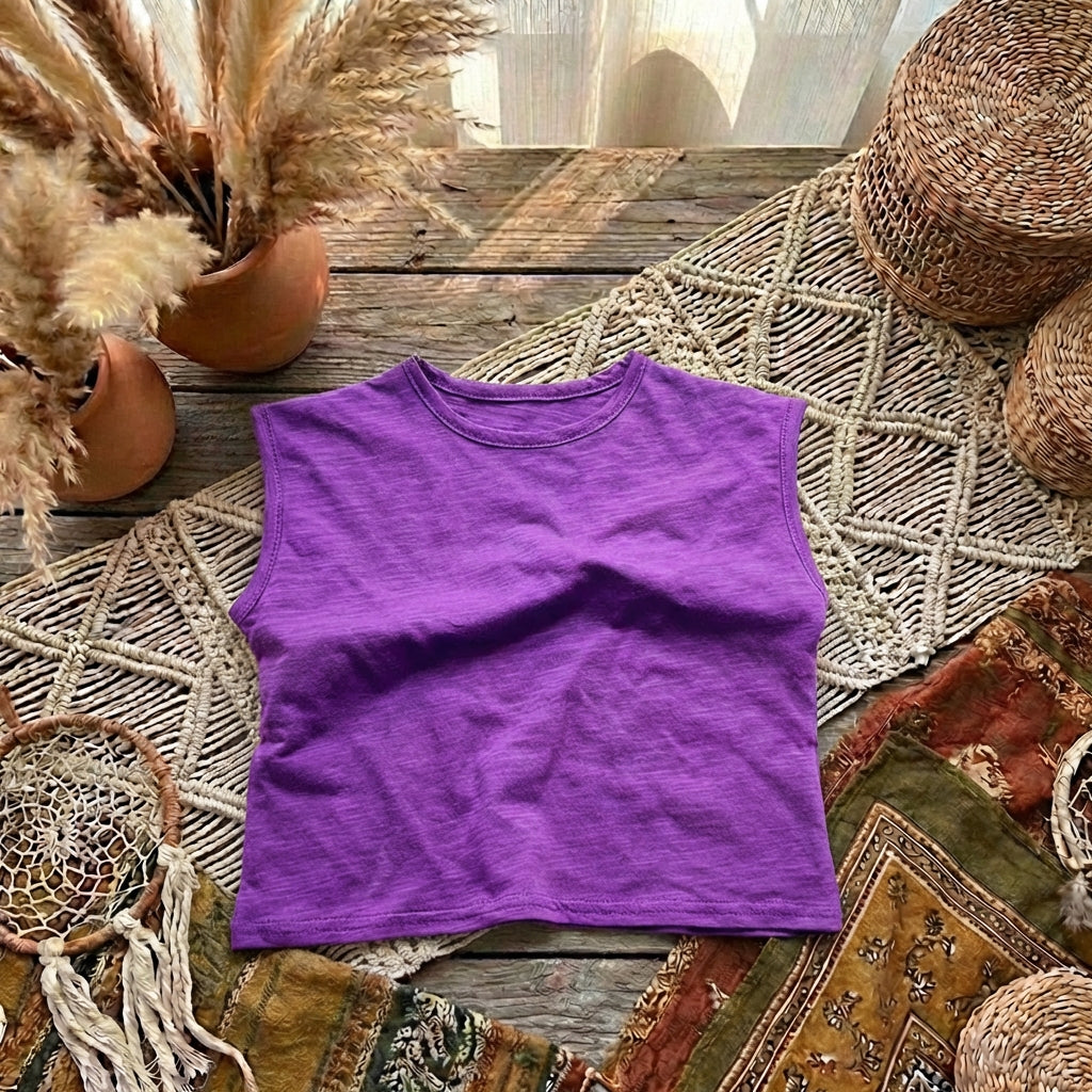 PureOnSkin Kids Slub Cotton Vest | Ultra-Soft Summer Tank