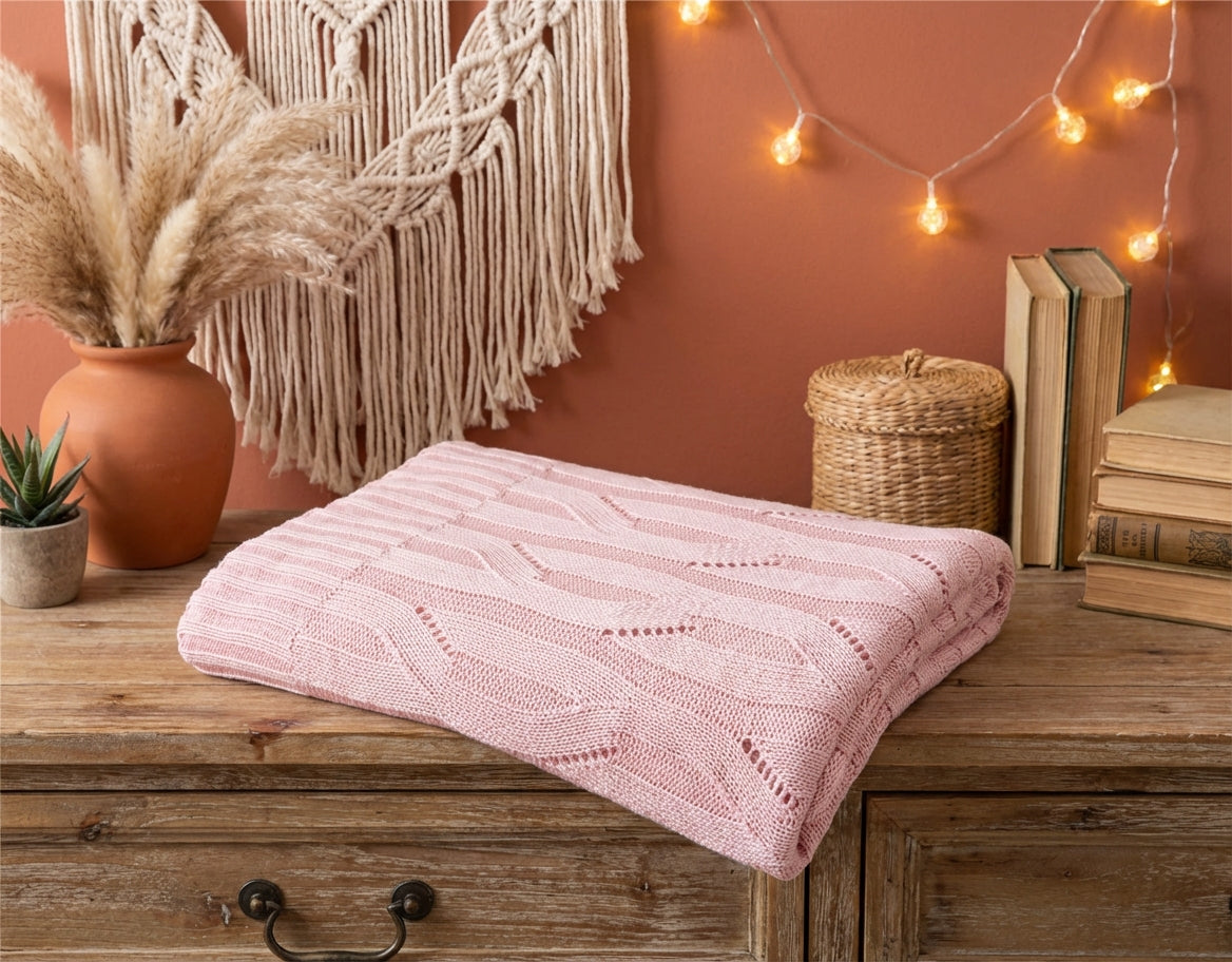 All-Season Bamboo Knitted Throw Blanket | Cooling & Soft