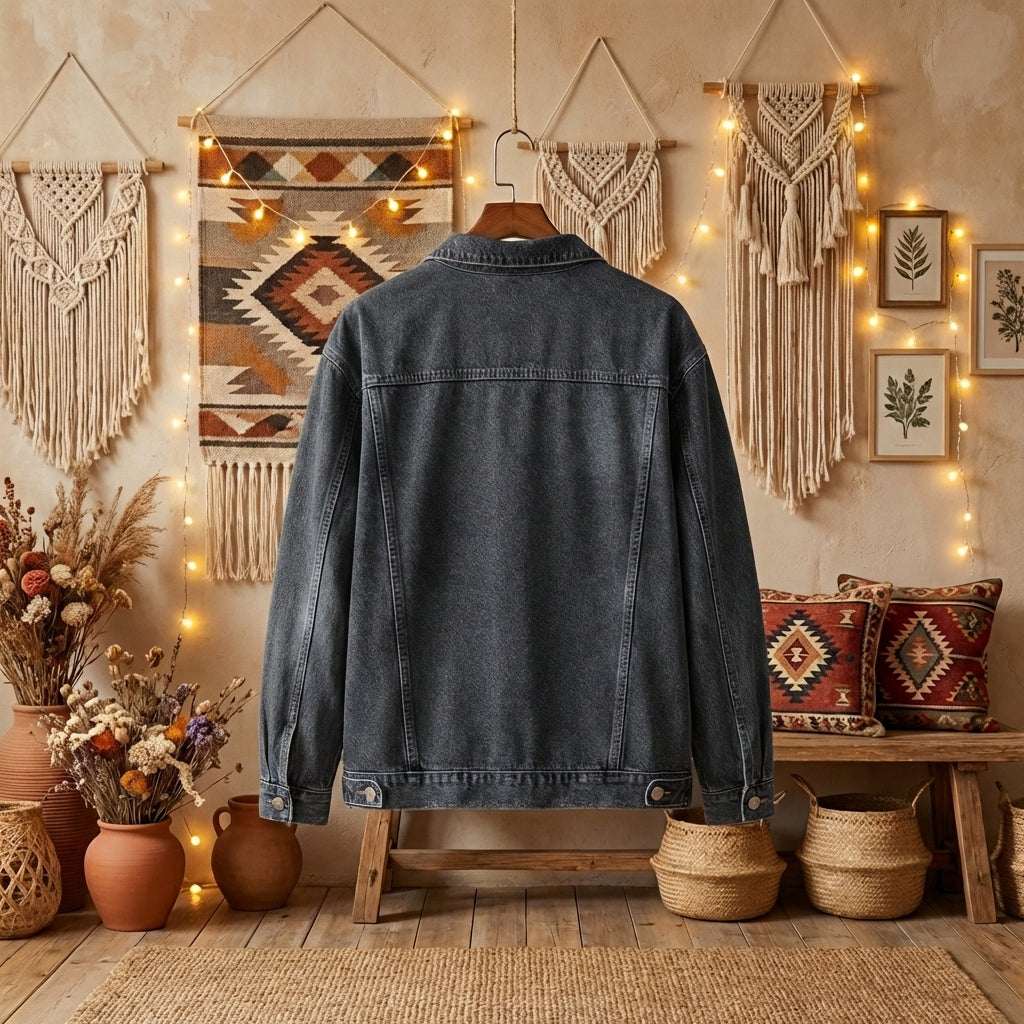 Classic Cotton Denim Jacket | PureOnSkin Skin-Safe Layer
