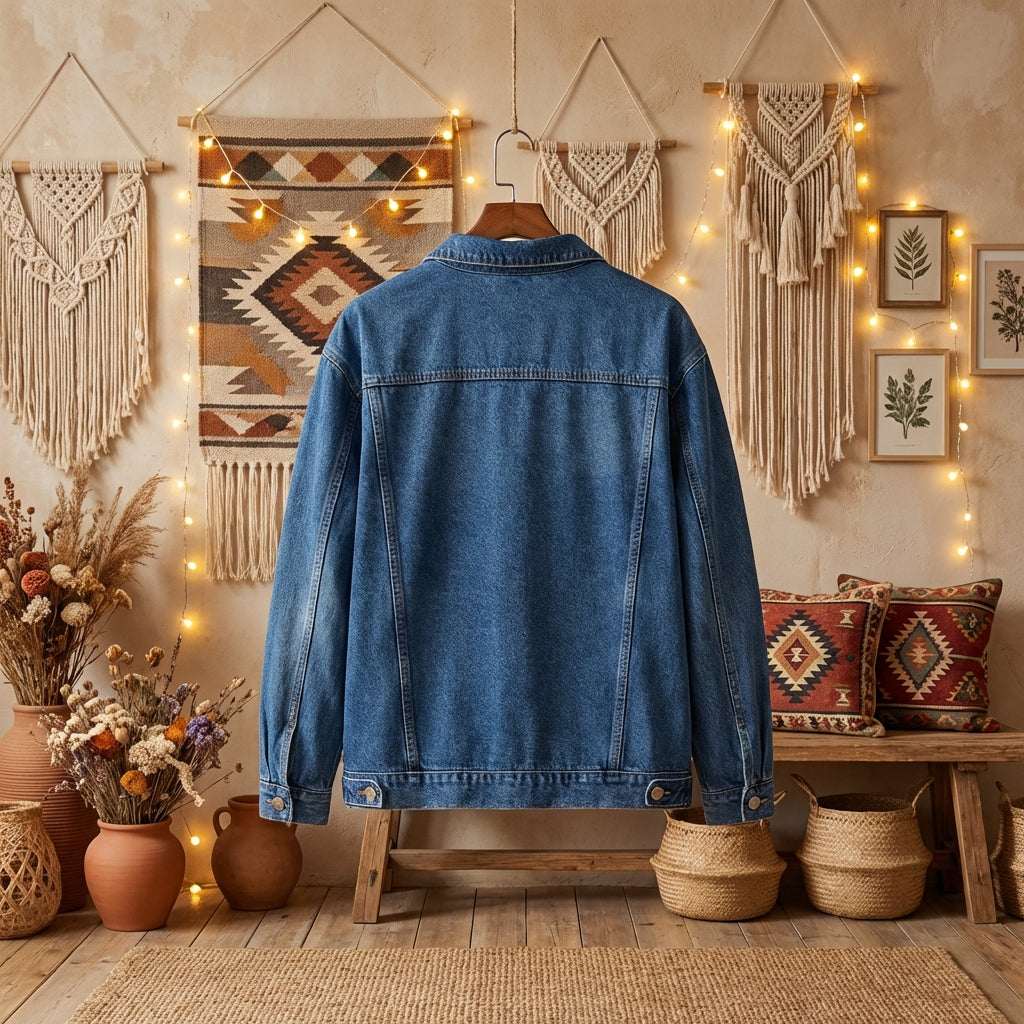Classic Cotton Denim Jacket | PureOnSkin Skin-Safe Layer
