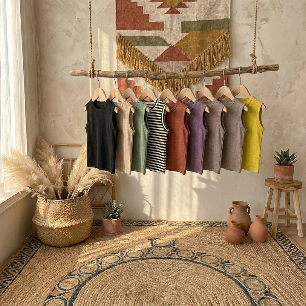 PureOnSkin Kids Slub Cotton Vest | Ultra-Soft Summer Tank