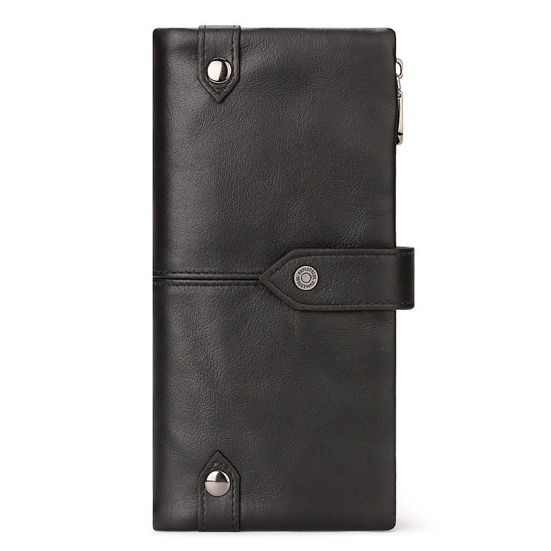 PureOnSkin Unisex Premium Fashion Personality Leather Wallet Low-Chemical Secure Buckle Wallet – Black