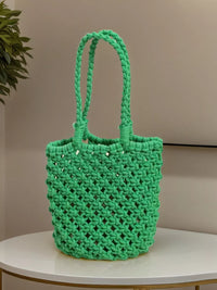 PureOnSkin Women's Handmade Crochet Handbag 100% Cotton Thread Hypoallergenic Mini Tote