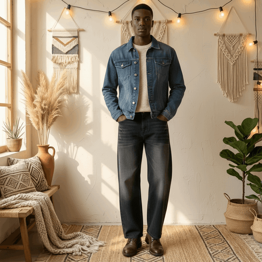 Classic Cotton Denim Jacket | PureOnSkin Skin-Safe Layer