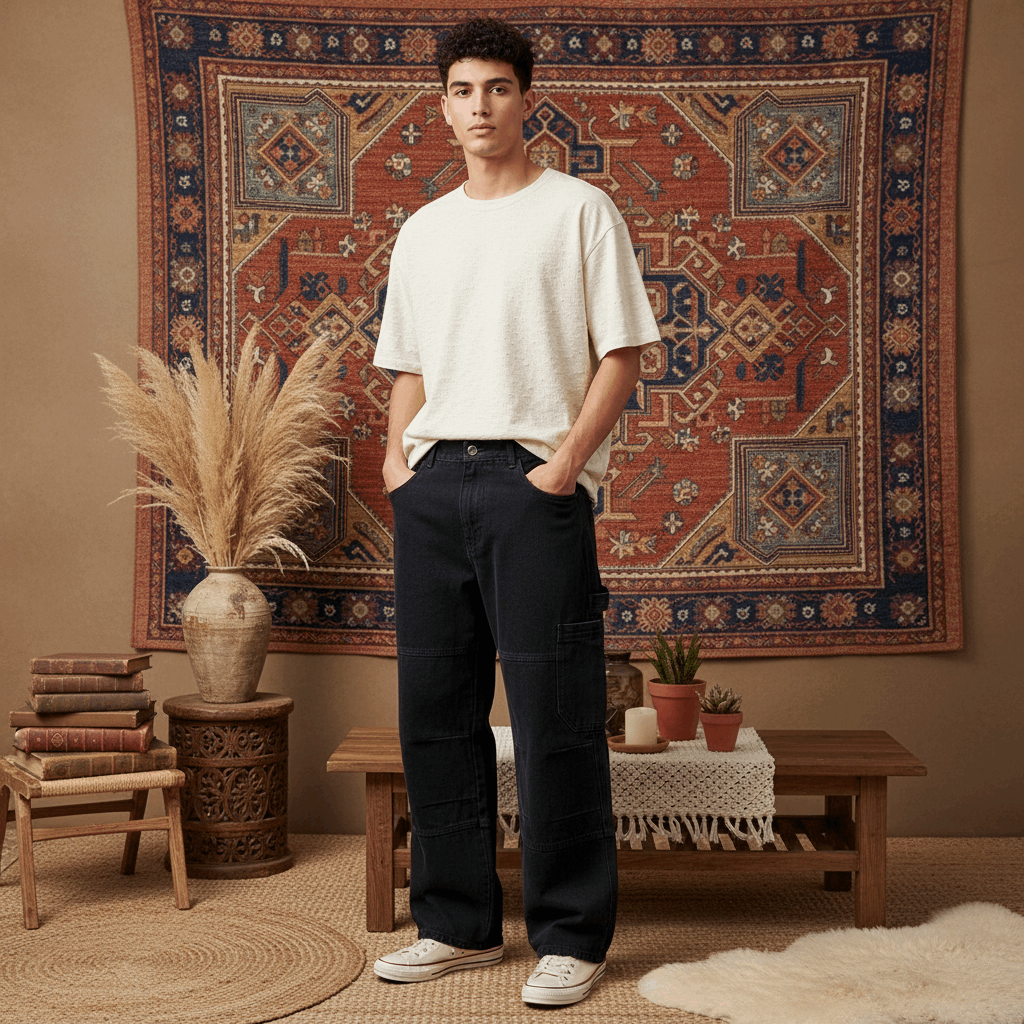 The Drift Denim: Men’s Wide-Leg Drawstring Jeans