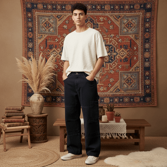 The Drift Denim: Men’s Wide-Leg Drawstring Jeans