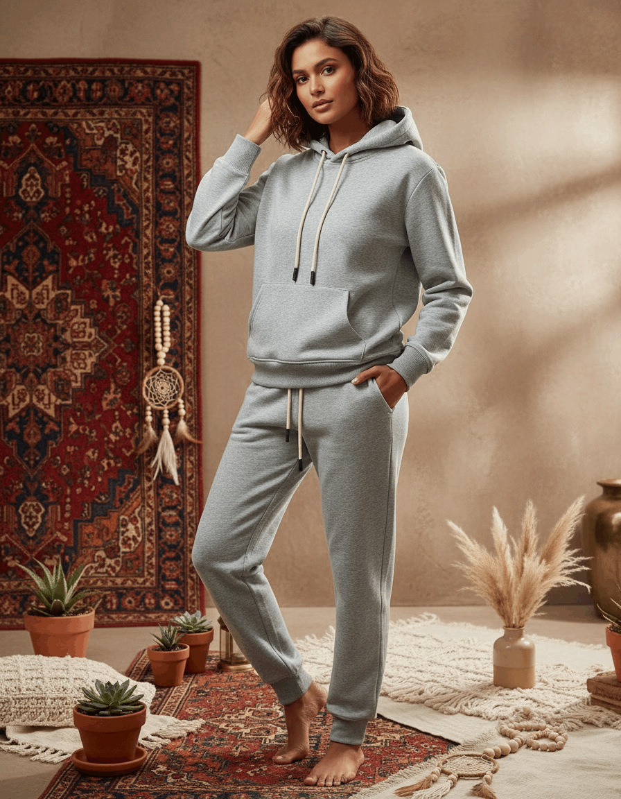 Oversized Heavy Cotton Fleece Tracksuit – Women & Men Unisex Set