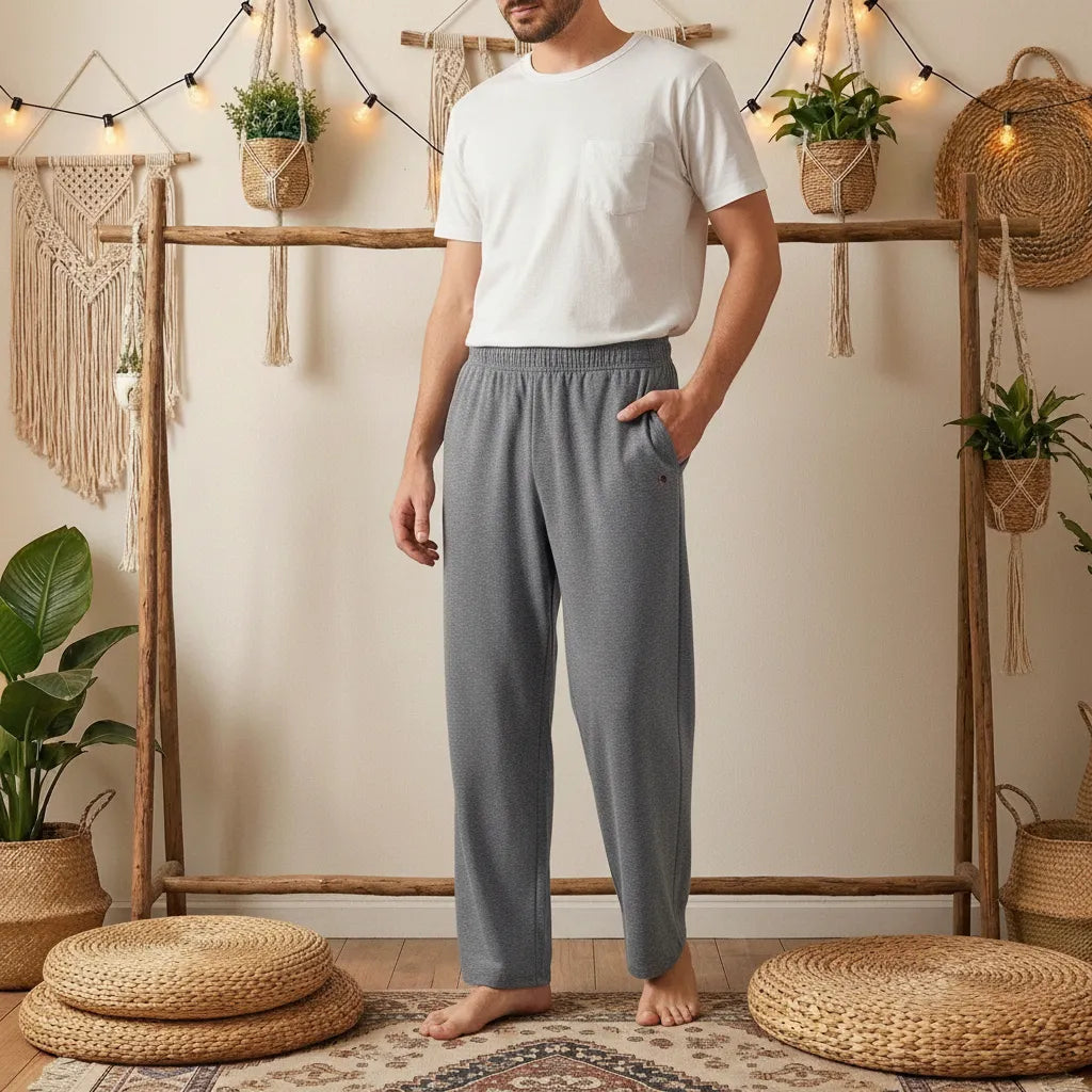 Men's Pure Cotton Loose Trousers: All-Day Breathable Comfort