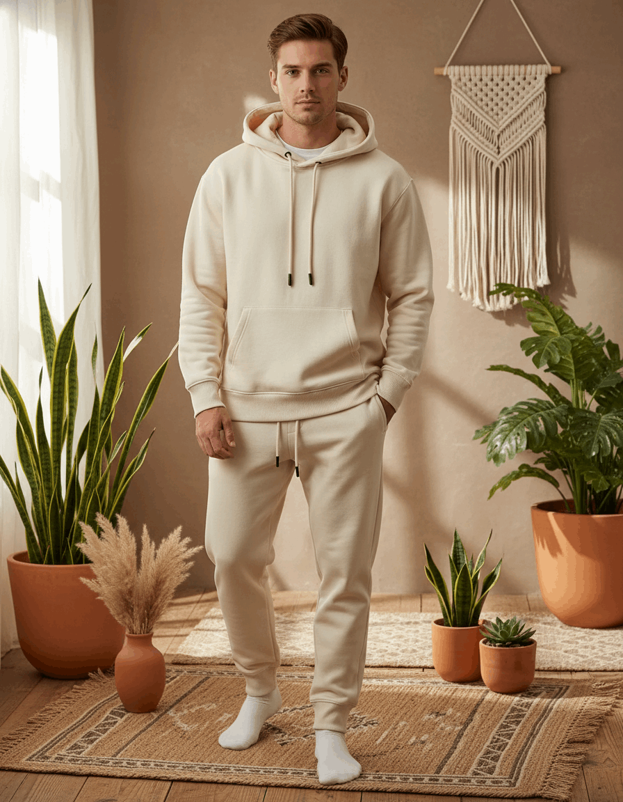 Oversized Heavy Cotton Fleece Tracksuit – Women & Men Unisex Set