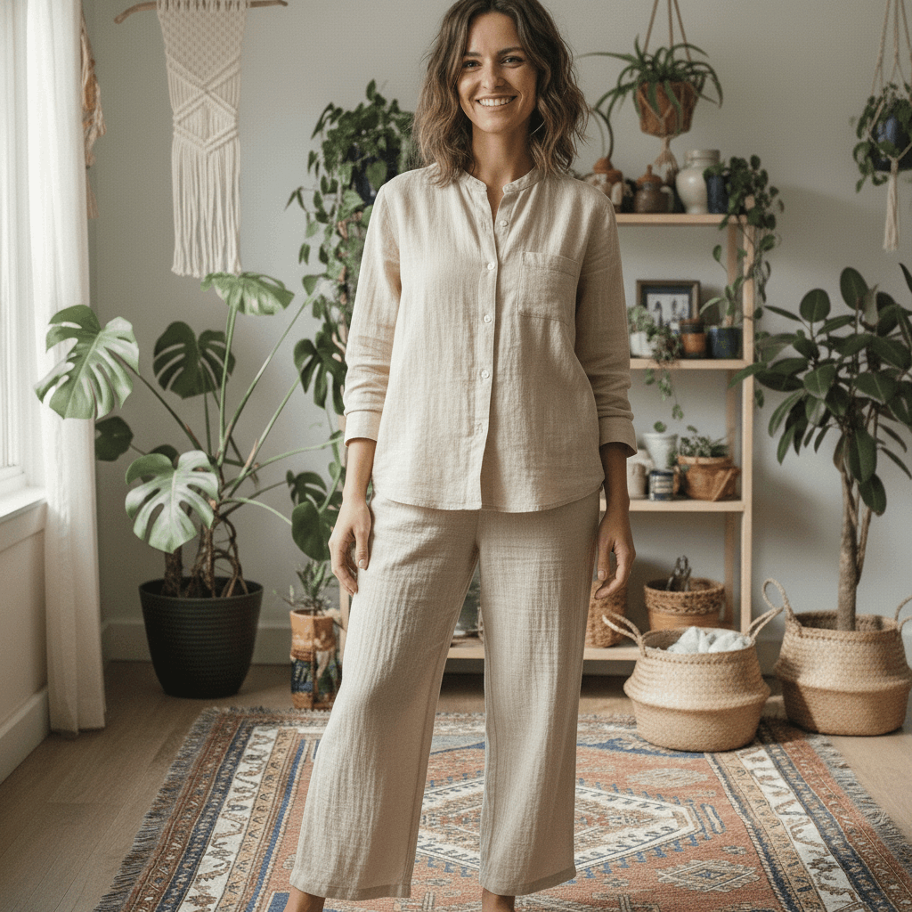 Women’s Solid Color Linen Cardigan