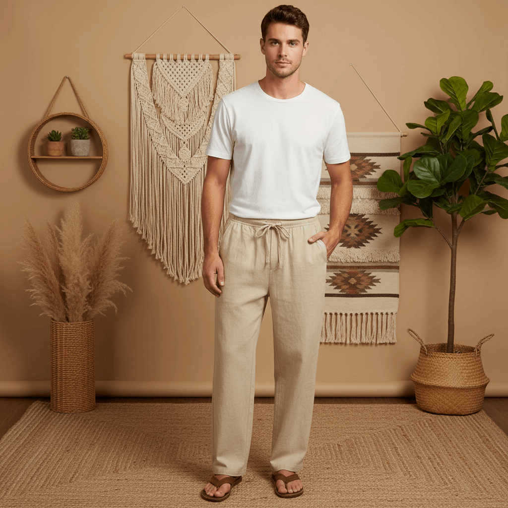 Casual Men Linen Trousers | Lightweight & Breathable