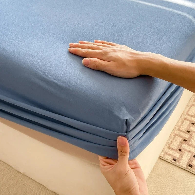 PureOnSkin 100% Pure Cotton Fitted Sheet with 360° Elastic Skirt