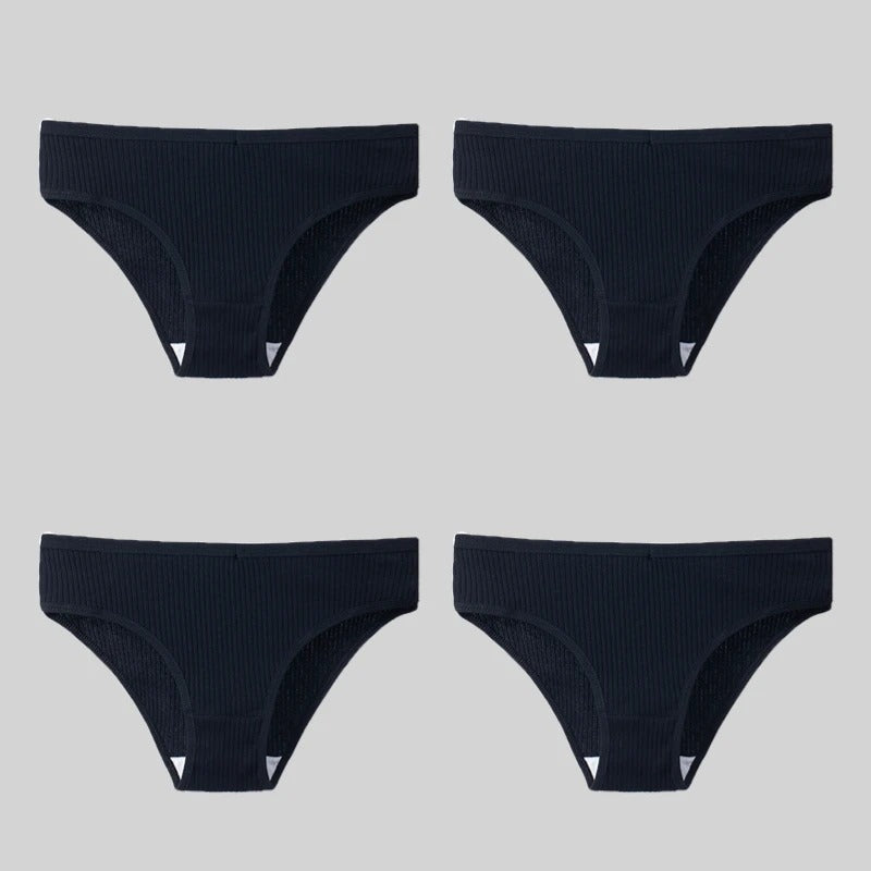 PureOnSkin 4PCS/Set Women's Cotton Striped Breathable Comfortable Briefs