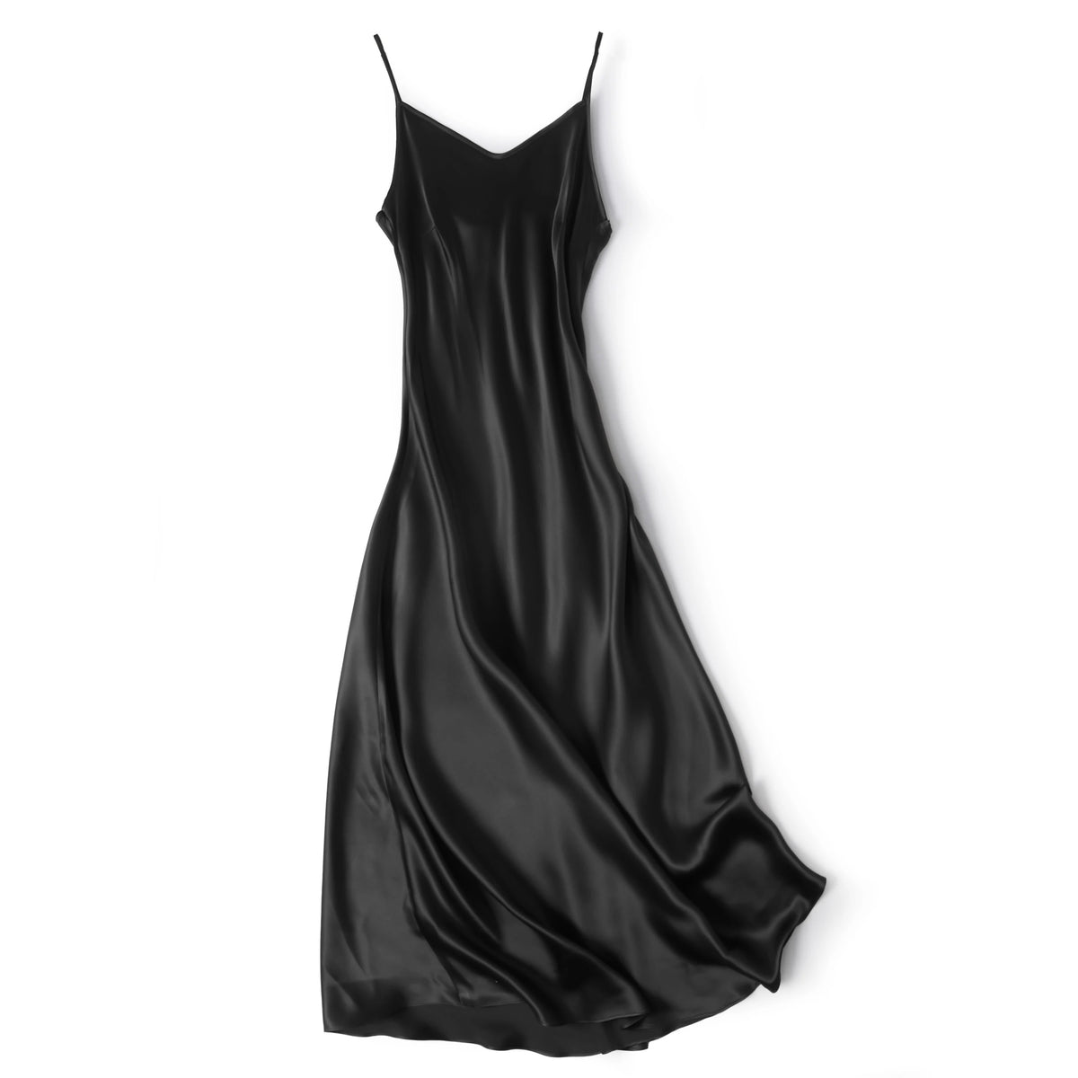 Women's Heavyweight 21MM Mulberry Silk French V-Neck Suspender Dress