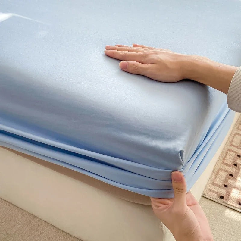 PureOnSkin 100% Pure Cotton Fitted Sheet with 360° Elastic Skirt