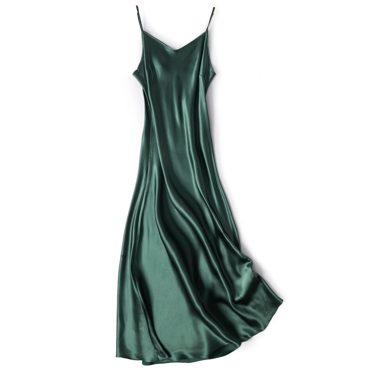 Women's Heavyweight 21MM Mulberry Silk French V-Neck Suspender Dress