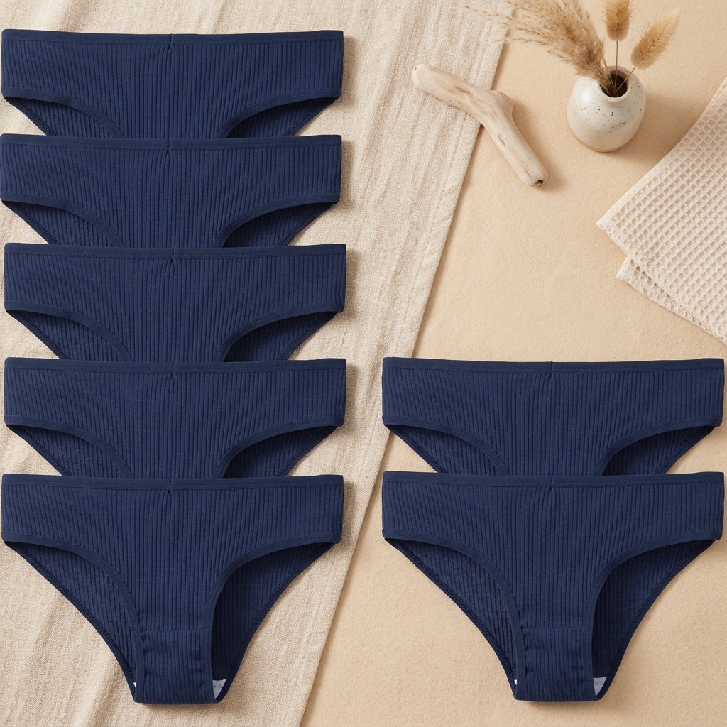 PureOnSkin Women’s 10 Piece Breathable Cotton Ribbed Briefs Set