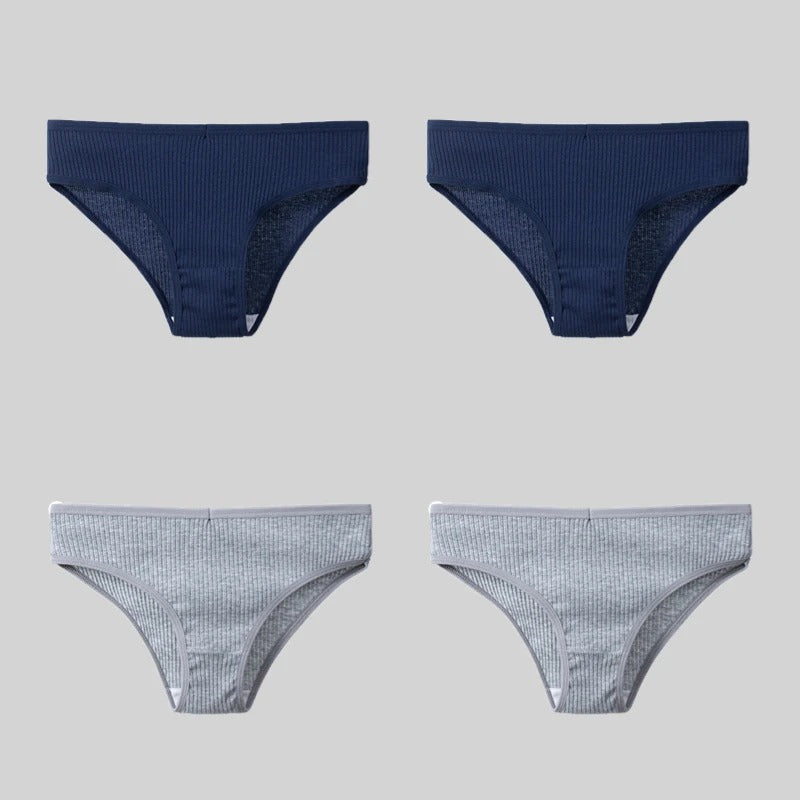 PureOnSkin 4PCS/Set Women's Cotton Striped Breathable Comfortable Briefs