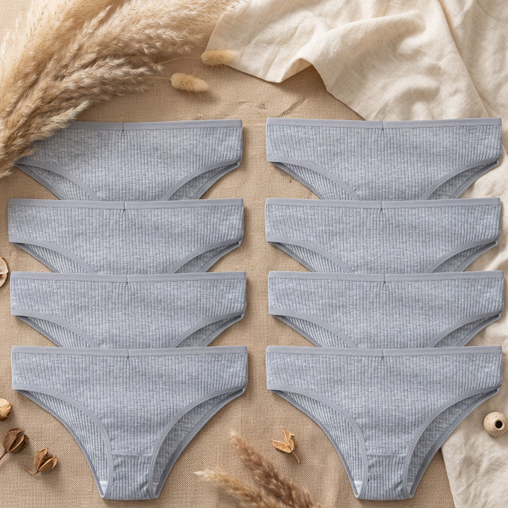 PureOnSkin Women’s 10 Piece Breathable Cotton Ribbed Briefs Set
