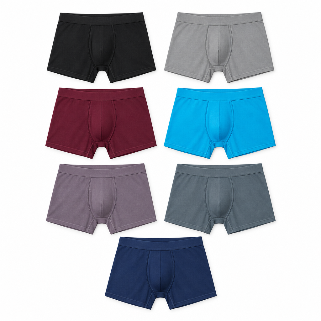 Men's 8-Pack Breathable Bamboo Fiber Long Boxer Underwear