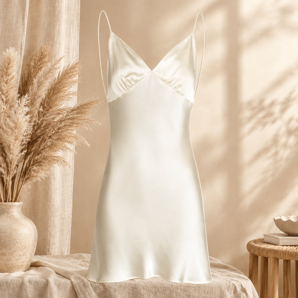 PureOnSkin OEKO-TEX 16MM Real Silk Suspender Nightdress