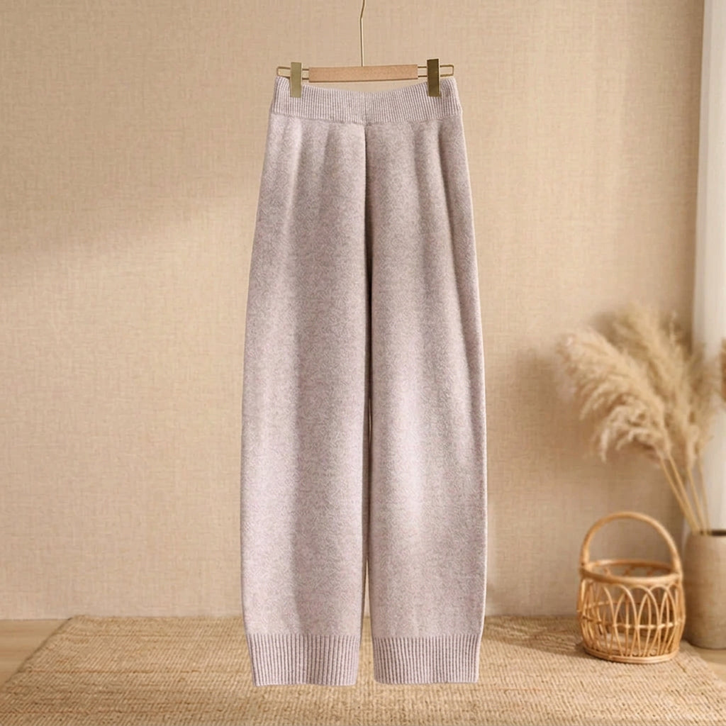 Women’s 100% Australian Merino Wool High Waisted Wide Leg Knitted Pants